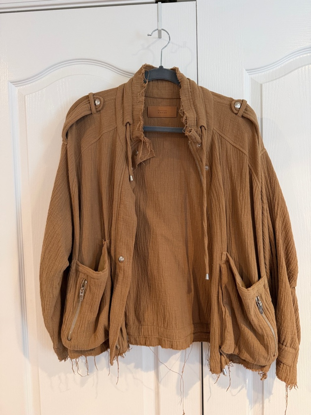 Blank NYC Distressed Utility Jacket in Warm Brown